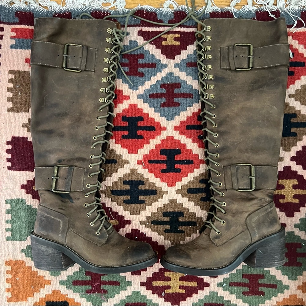 Jeffrey Campbell Tamara Brown Distressed Boot